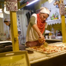 The Beginning of the Christmas Markets in Budapest. They served this amazing Hungarian pizza there and they had sour cream on the side for it! They don't have sour cream in Italy so this was a big thing for me!